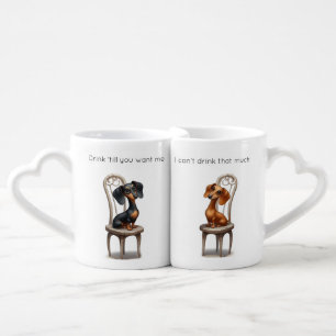 Funny Dachshund His and Her Coffee Mug Set