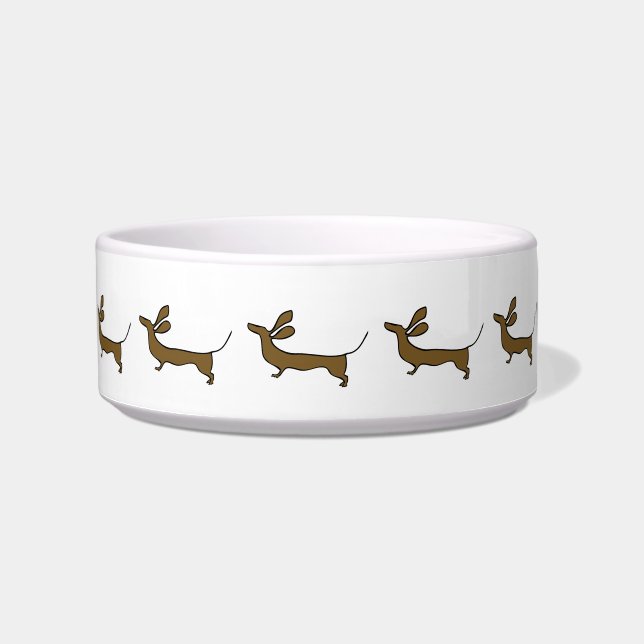Funny dachshund illustration pet bowl (Front)