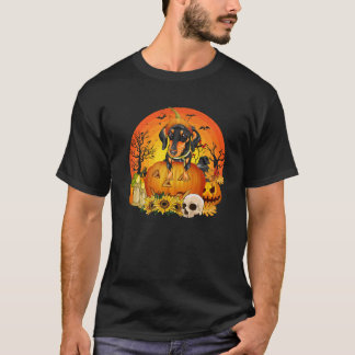 Funny Dachshund Inside Pumpkin Halloween Tees Dog