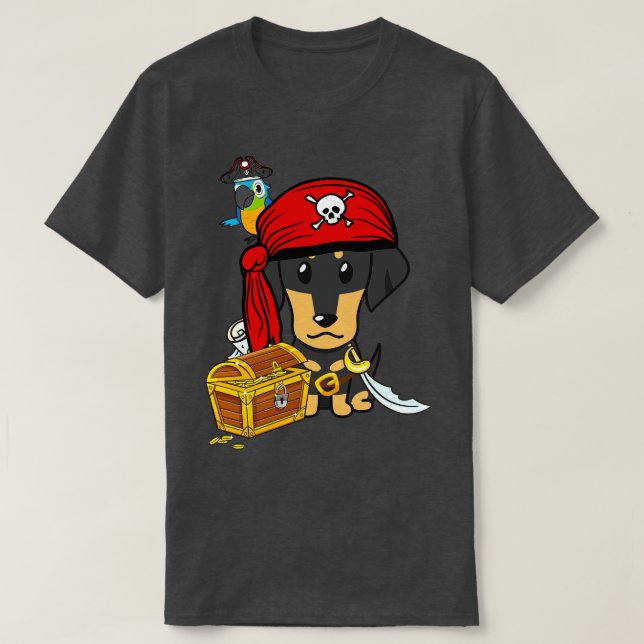 Funny dachshund is a pirate T-Shirt (Design Front)