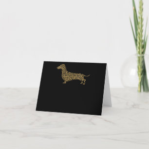 Funny Dachshund Leopard Gifts   Leopard Lovers Letterpress Thank You Card