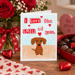 Funny Dachshund Love Valentine's Day Cute Dog Holiday Card