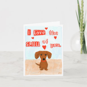 Funny Dachshund Love Valentine's Day Cute Dog Holiday Card