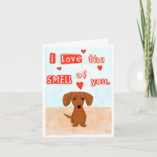 Funny Dachshund Love Valentines Day Cute Dog Holiday Card