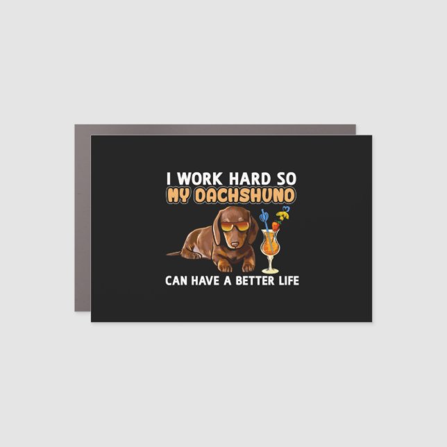 Funny Dachshund Lover Car Magnet (Front)