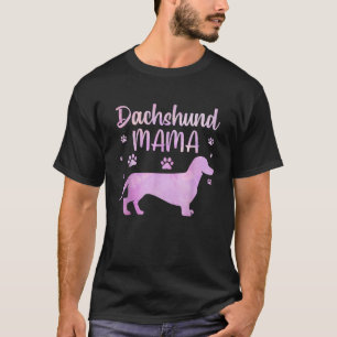 Funny Dachshund Mama Design For Women Girls Doxie T-Shirt