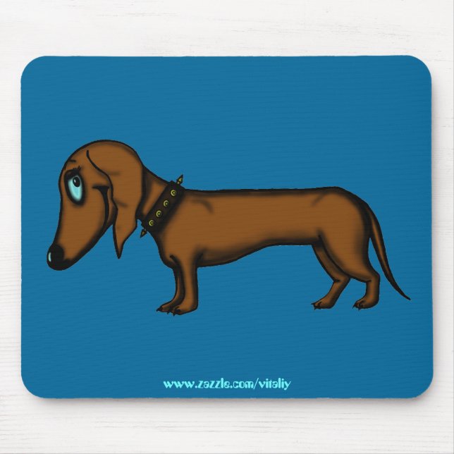 Funny dachshund mousepad design (Front)