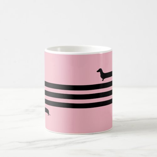 Funny dachshund mug black and pink