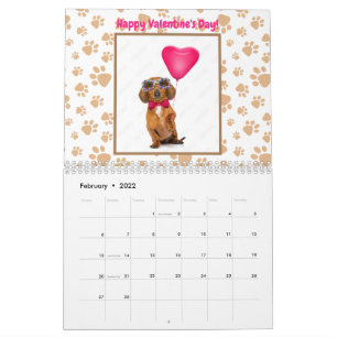 Funny Dachshund Photos Custom Text Cute Calendar