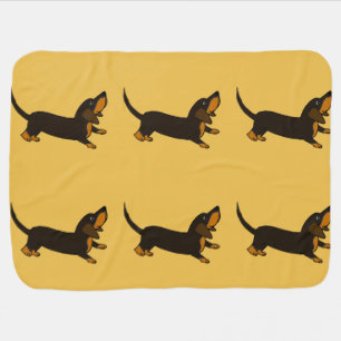 Funny Dachshund Playful Puppy Dog Stroller Blanket