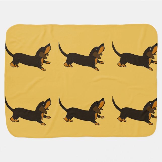 Funny Dachshund Playful Puppy Dog Stroller Blanket (Horizontal)