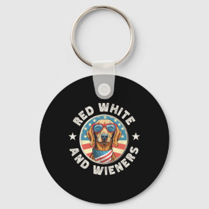 Funny Dachshund Red White And Wieners Weiner Dog 4 Keychain