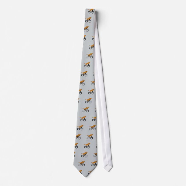 Funny Dachshund Riding Bicycle Neck Tie (Front)