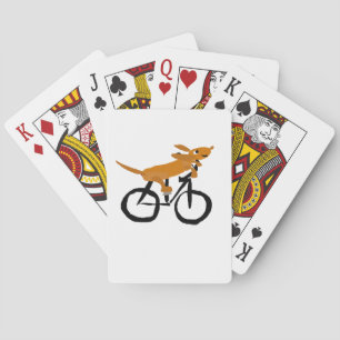 Funny Dachshund Riding Bicycle Poker Cards