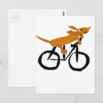 Funny Dachshund Riding Bicycle Postcard Zazzle