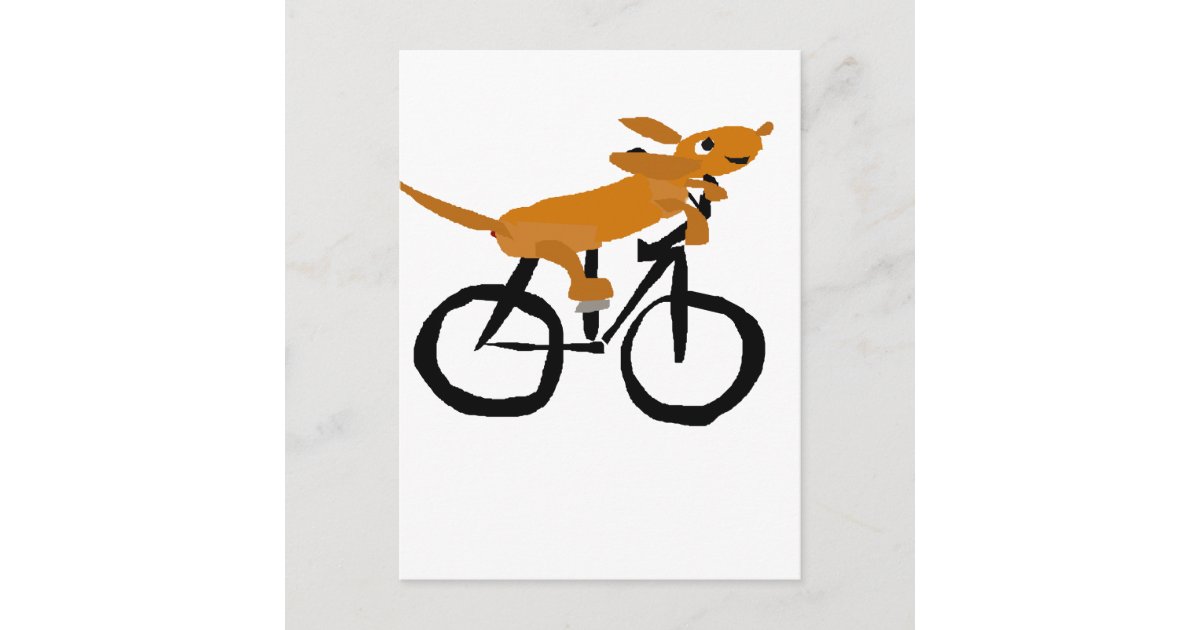 Funny Dachshund Riding Bicycle Postcard Zazzle