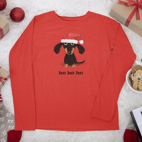 Funny Dachshund Santa Clause Holiday Wiener Dog T_Shirt
