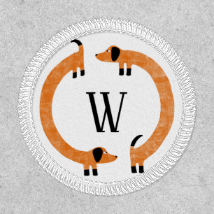 Funny Dachshund Sausage Dog Monogram Patch