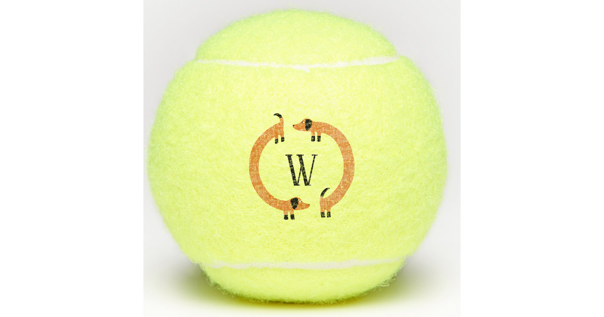 Funny Dachshund Sausage Dog Monogram Tennis Balls Zazzle