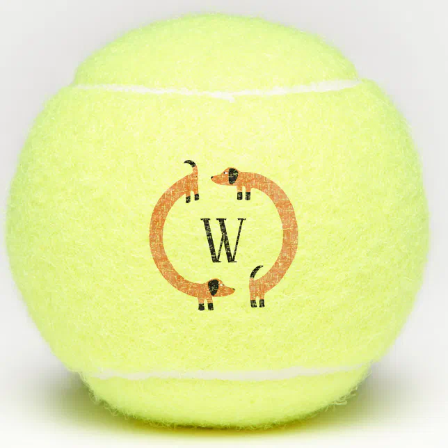 Funny Dachshund Sausage Dog Monogram Tennis Balls Zazzle