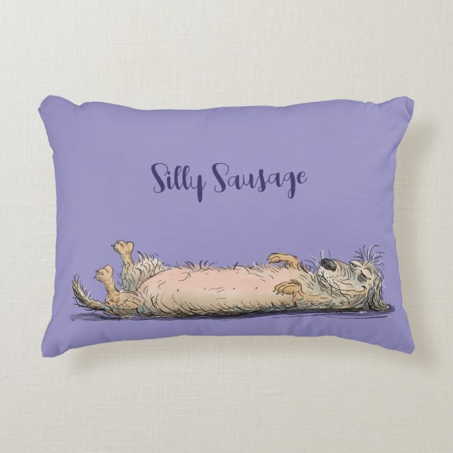 Funny Dachshund Sausage Dog Pillow (Front)