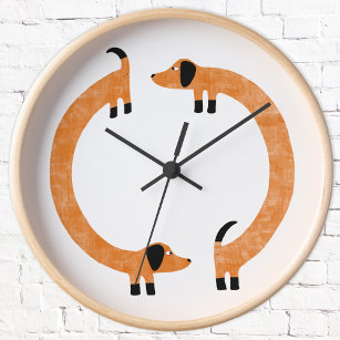 Custom Dachshund Wall Clocks