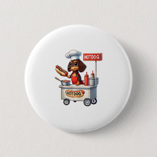 Funny Dachshund Sausage Dog Weenie Hotdog Sandwich Button
