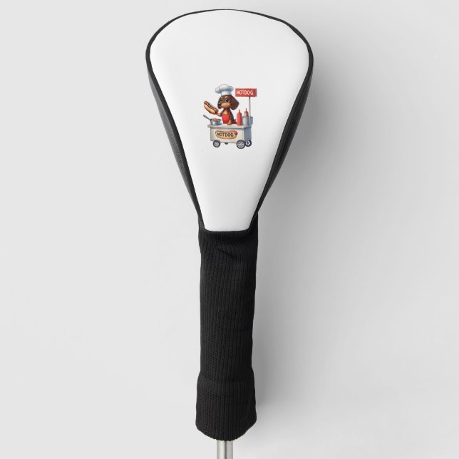 Funny Dachshund Sausage Dog Weenie Hotdog Sandwich Golf Head Cover (Front)