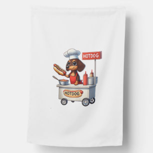 Funny Dachshund Sausage Dog Weenie Hotdog Sandwich House Flag