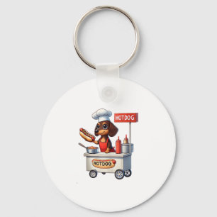 Funny Dachshund Sausage Dog Weenie Hotdog Sandwich Keychain