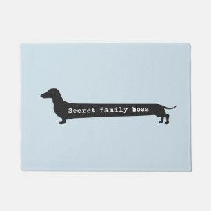 Funny Dachshund secret boss silhouette doormat