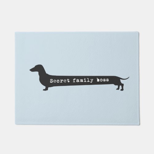 Funny Dachshund secret boss silhouette doormat