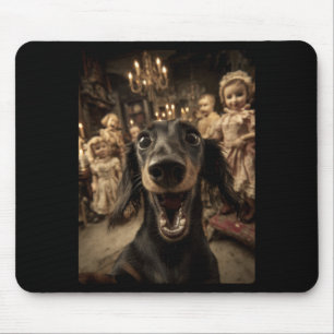 Funny Dachshund Selfie Y Dolls Spooky Halloween Mouse Pad
