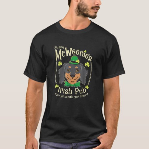 Funny Dachshund St Patricks Day Irish Pub T_Shirt