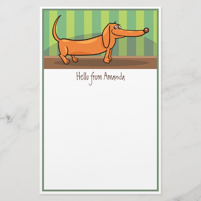 Funny Dachshund Stationery (Front)