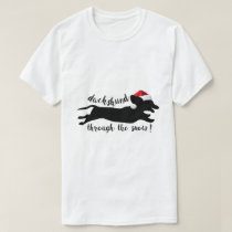 funny dachshund through the snow christmas t shirt