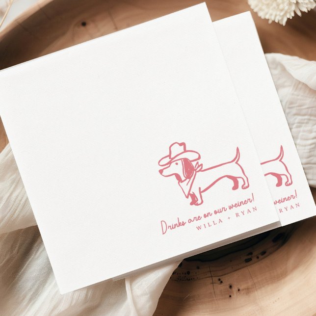 Funny Dachshund Wedding Napkins (Creator Uploaded)