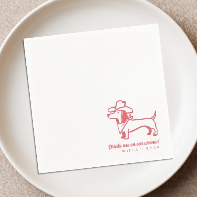 Funny Dachshund Wedding Napkins (Creator Uploaded)