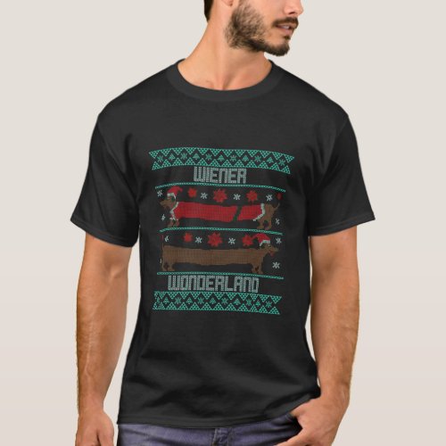 Funny Dachshund Wiener Weenie Dog Ugly Christmas X T_Shirt