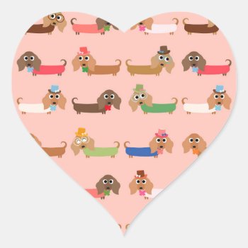 Funny Dachshunds Heart Sticker by mishmoshmarkings at Zazzle