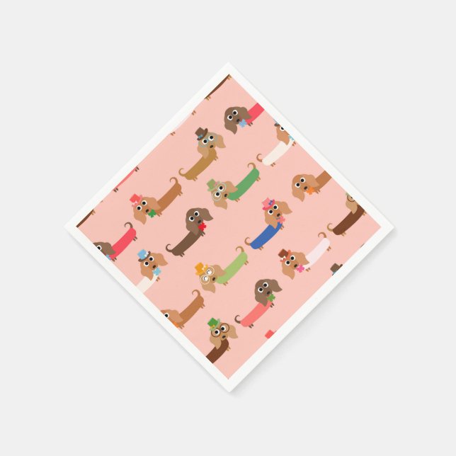 Funny Dachshunds Napkins (Corner)