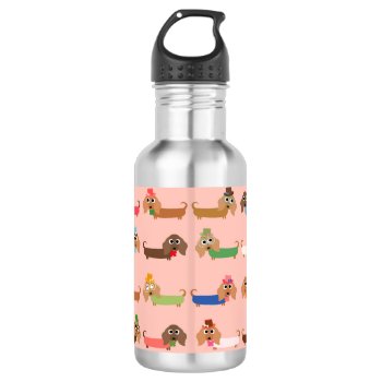 Funny Dachshunds Stainless Steel Water Bottle by mishmoshmarkings at Zazzle