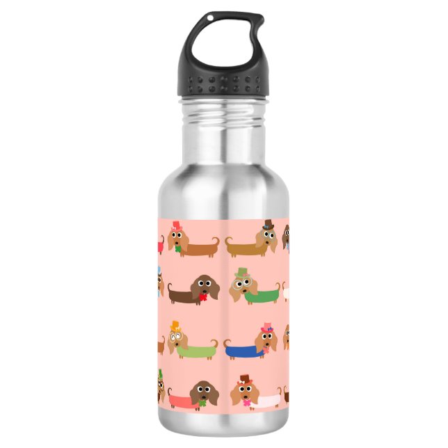 Funny Dachshunds Stainless Steel Water Bottle (Front)