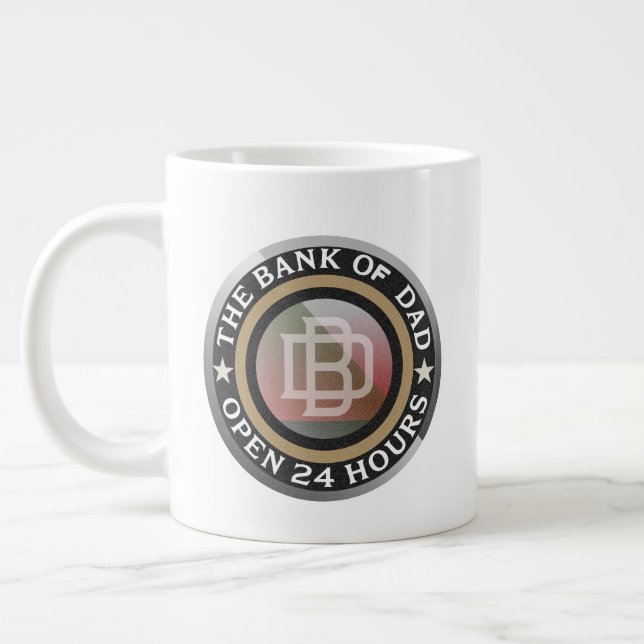 Funny Dad bank word art  Giant Coffee Mug (Left)