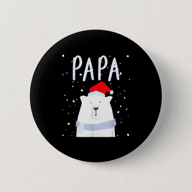 Funny Dad Bear Christmas Saint Hat Couples Family  Button (Front)