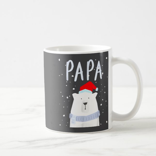 Funny Dad Bear Christmas Saint Hat Couples Family  Coffee Mug (Right)