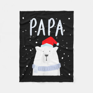 Funny Dad Bear Christmas Saint Hat Couples Family Fleece Blanket