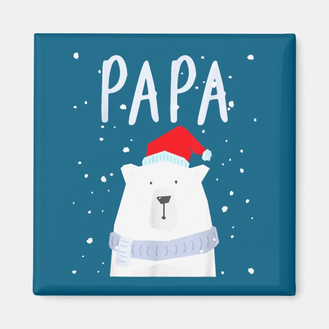 Funny Dad Bear Christmas Saint Hat Couples Family  Magnet (Front)