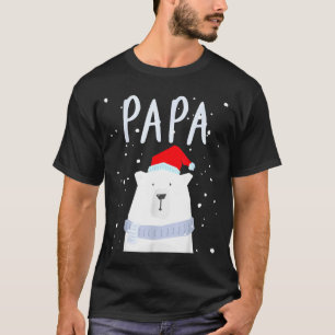 Funny Dad Bear Christmas Saint Hat Couples Family T-Shirt