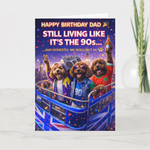 Funny Dad Birthday Card Dog 90s Cockapoo